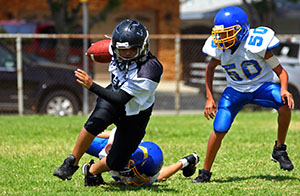 Kids playing football 